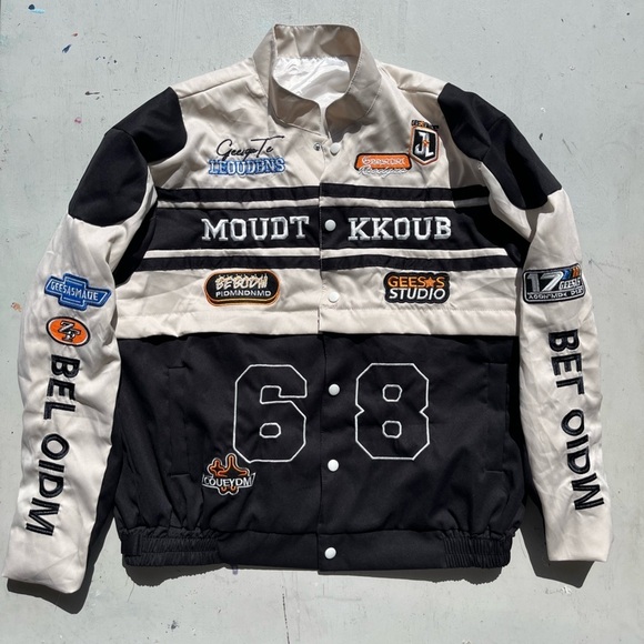 Men's Moudt Kkoub Racing Team Jacket Multicolor L Button Patch Bikercore Moto